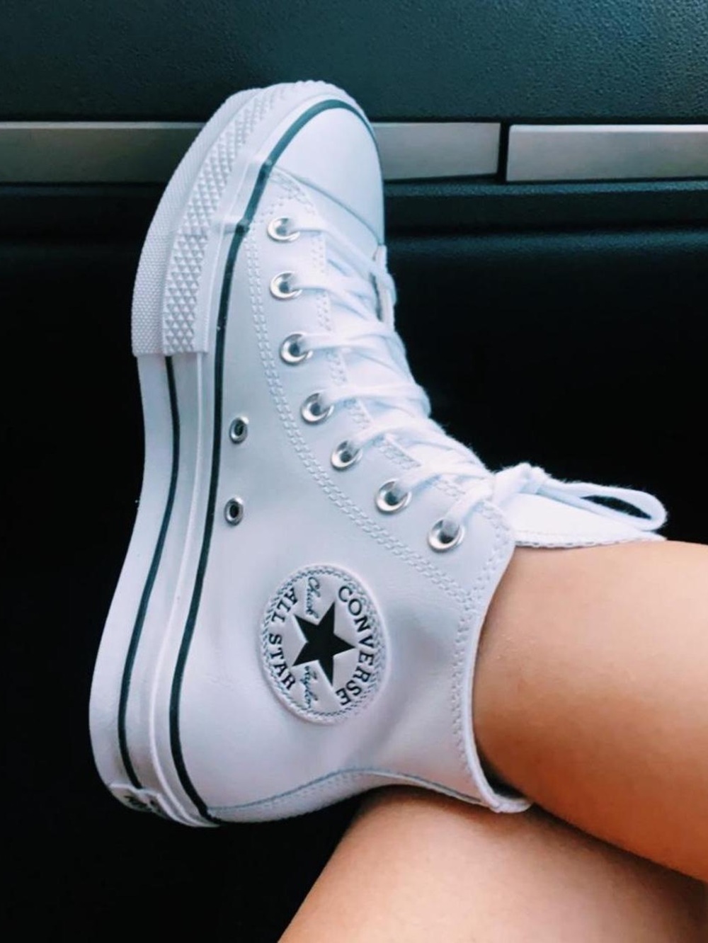 High-Top Canvas Sneakers in White